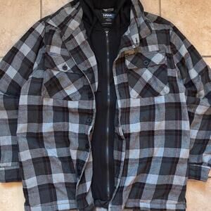 Hawk Plaid Jacket with Hood - Size L